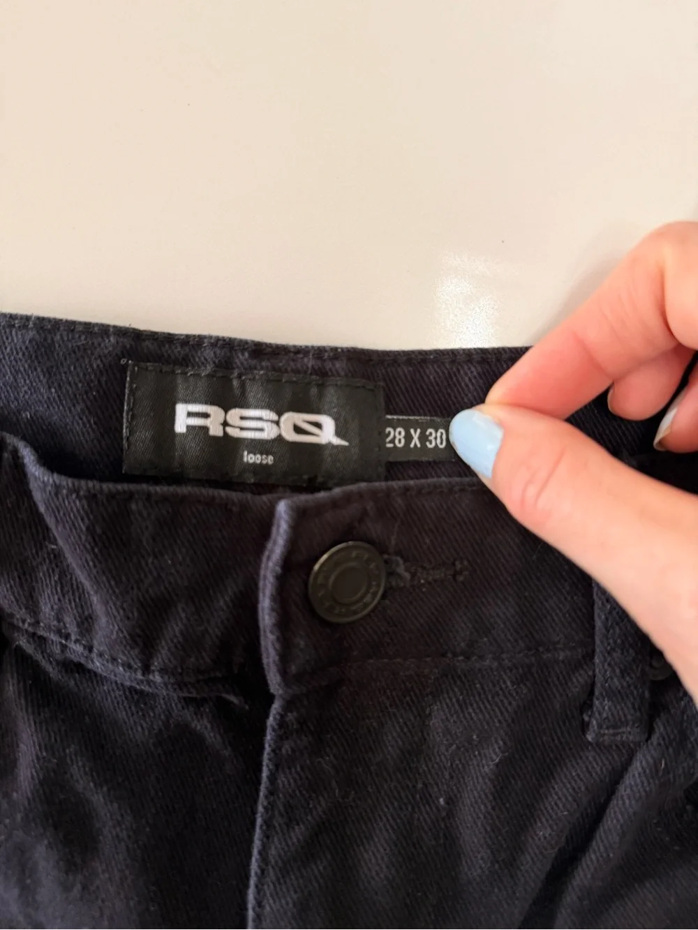 RSQ Men’s Loose Fit Black Jeans 28x30 Baggy Y2K Skate Denim